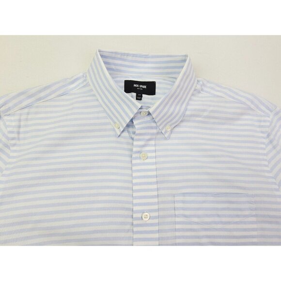 Jack Spade Sz Medium Mens Blue White Stripe Button Down Long Sleeve Cotton Shirt - Picture 9 of 9